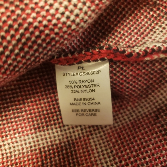 Adrienne Vittadini Christmas Sweater + Wristlet L P Women's Red/Black Plaid - Picture 5 of 8